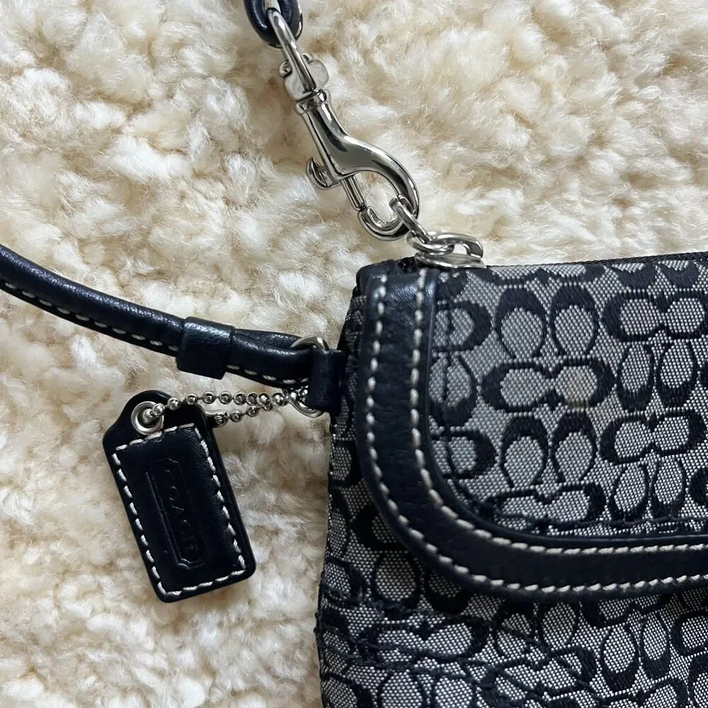 Y2K Coach Soho Mini Signature Wristlet in Black and Gray
